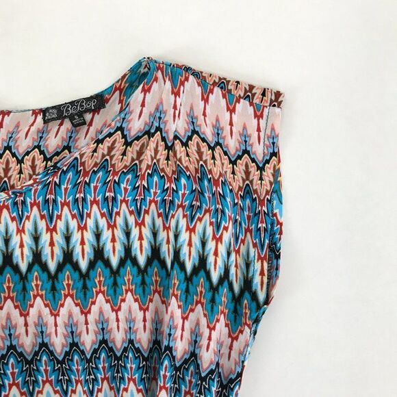 BeBop Scoop Neck Dress Juniors' Size Small Cap Sleeves Back Zip 100% Rayon Short - Picture 5 of 11